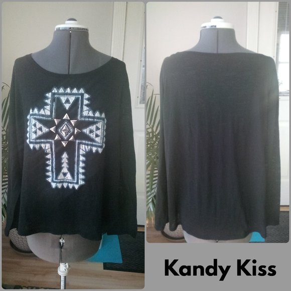 Kandy Kiss Tops - Kandy Kiss Lightweight Tee w/ Silver Studs